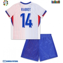 Camisa de Futebol França Adrien Rabiot #14 Equipamento Secundário Infantil Europeu 2024 Manga Curta (+ Calças curtas)